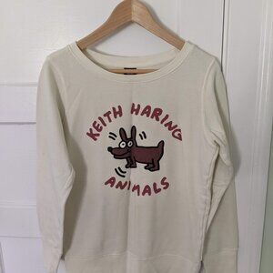 Uniqlo SPRZNY Keith Haring Animals Dog Sweatshirt Like New Medium